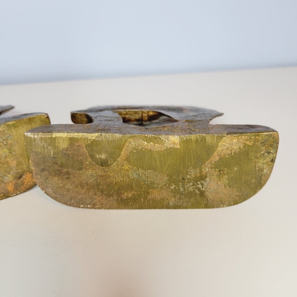 Solid Brass Horse Head Horseshoe Bookends Western Farrier - Picture 10 of 12